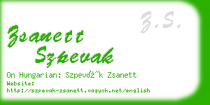 zsanett szpevak business card